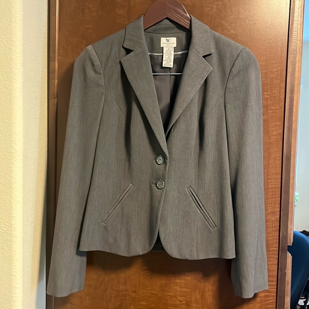 Gray Worthington suit jacket, blazer, size 4p
